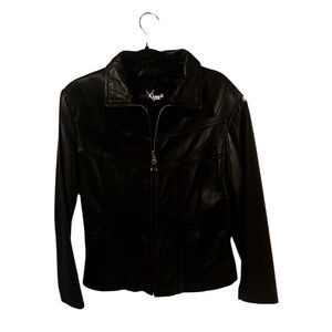 Maxima Wilson’s Women Black Leather Jacket moto motorcycle biker size medium